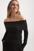 Off Shoulder Structured Top - Black