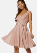 Goddiva Lurex Skater Dress Nude XS (UK8)