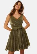 Goddiva Lurex Skater Dress Gold XL (UK16)