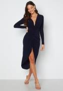 John Zack Long Sleeve Rouch Dress Navy XXS (UK6)