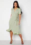 John Zack Short Sleeve Wrap Dress Sage Green XS (UK8)