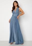 Goddiva Multi Tie Maxi Dress Cloudy Blue XXS (UK6)