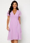 Bubbleroom Occasion Grienne Wrap Midi Dress Lilac 4XL