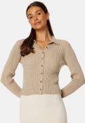 BUBBLEROOM Zadie knitted cardigan Beige melange XL