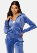 Juicy Couture Robertson Classic Velour Hoodie Grey Blue XS