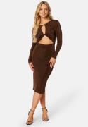 BUBBLEROOM Rylin cut out dress Brown L