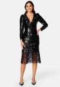 YAS Flapper 7/8 Sequin Dress Black XS