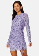 BUBBLEROOM Melandra mesh dress Lilac / Floral XS