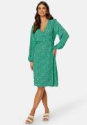 JDY Lillo LS Wrap Dress Kelly Green AOP:HEAR S