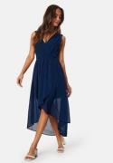 Bubbleroom Occasion High-Low Chiffon Dress Navy 38