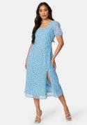 BUBBLEROOM Emilia puff sleeve dress Light blue / Patterned 34