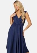 Bubbleroom Occasion Draped Soft Midi Dress Dark blue L