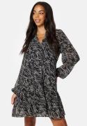 Object Collectors Item Objmila Gia L/S Dress Black AOP:Sandshell 38