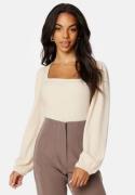 BUBBLEROOM Miriam Balloon Sleeve Top Light beige M