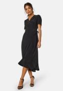 John Zack Short Sleeve Wrap Dress Black XL (UK16)