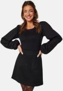 BUBBLEROOM Balloon Sleeve Puff Top Black L