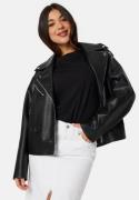 BUBBLEROOM Faux Leather PU Biker Jacket Black 38