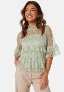 BUBBLEROOM Frill Lace Blouse Dusty green 44