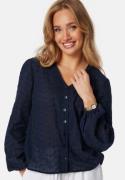 Happy Holly Broderie Anglaise V-Neck Blouse Navy 36/38