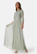 AngelEye Sequin Bodice Maxi Dress Sage Green S (UK10)