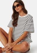 Pieces Pcchilli Summer Sweat Stripe Cloud Dancer Stripes:W. Black S