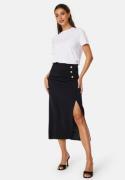 BUBBLEROOM Matilde Midi Button Skirt Black L