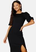 BUBBLEROOM Puff Sleeve Slit Dress Black XL