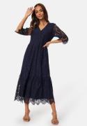 Happy Holly V-neck Lace Midi Dress Dark blue 48/50