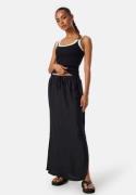 BUBBLEROOM Linen Blend Maxi Skirt Black XS