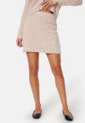 BUBBLEROOM Short Knitted Skirt Light beige/White XL