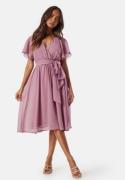 Goddiva Flutter Chiffon Midi Dress Lavender XL (UK16)