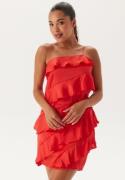 Bubbleroom Occasion One shoulder Short Frill Dress Red XL