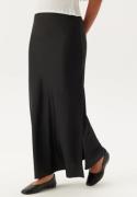 BUBBLEROOM Slit Satin Maxi Skirt Black 40