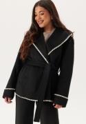 BUBBLEROOM Shawl Collar Wool Blend Jacket Black L