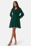 BUBBLEROOM V-neck Short Frill Dress Dark green L