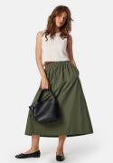 BUBBLEROOM Pocket Midi Skirt  Khaki green XS