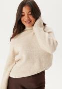 VILA Vilory High Neck L/S KNIT TOP  Eggnog Pattern:natural Melang XS