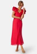 FOREVER NEW Rylie Ruffle Shoulder Midi Dre Red 38