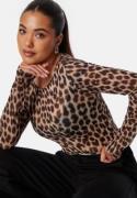 BUBBLEROOM Long Sleeve Mesh Top Leopard M