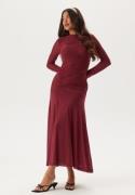 Bardot Liyana Ruched Mesh Dress 161440 Berry L