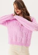 Pieces Pcneo Ls Oneck Knit Pink Lavender M