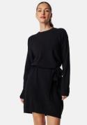 VILA Viril O-neck L/S BELT KNIT DRESS Black L