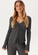 BUBBLEROOM Structure Cardigan Top Dark grey XL