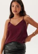 BUBBLEROOM  V-neck Shimmer Strap Singlet  Burgundy XL