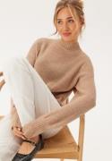 BUBBLEROOM Turtleneck Knitted Sweater Beige melange M