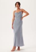 Bubbleroom Occasion Waterfall Satin Ankle dress Light blue 34