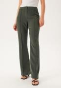 BUBBLEROOM Flared Structured Suit Trousers Dark green 36