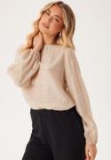 BUBBLEROOM Structured L/S Blouse  Light beige L