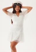 Bubbleroom Occasion Sonia Mesh Frill Dress White S