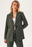 BUBBLEROOM Front Tie Structured Blazer Dark green 42